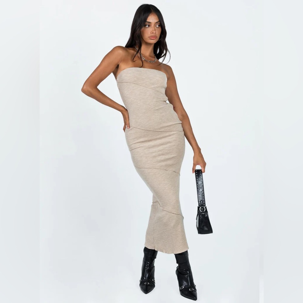 OSCAR MIDI DRESS BEIGE